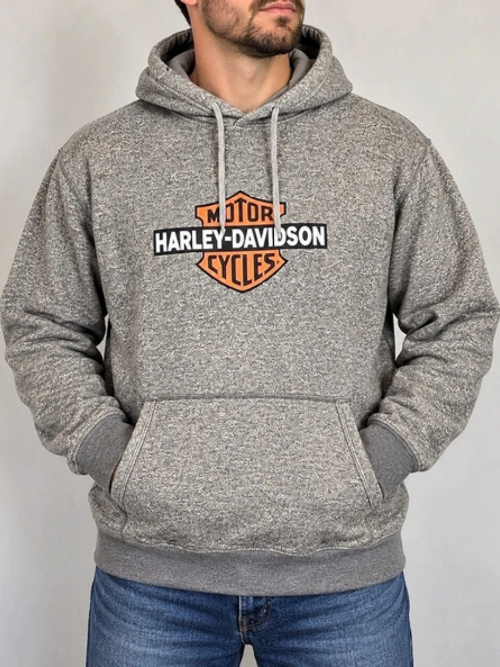 Harley Davidson Men’s XL Gray Pullover Hoodie Bar & Shield Logo